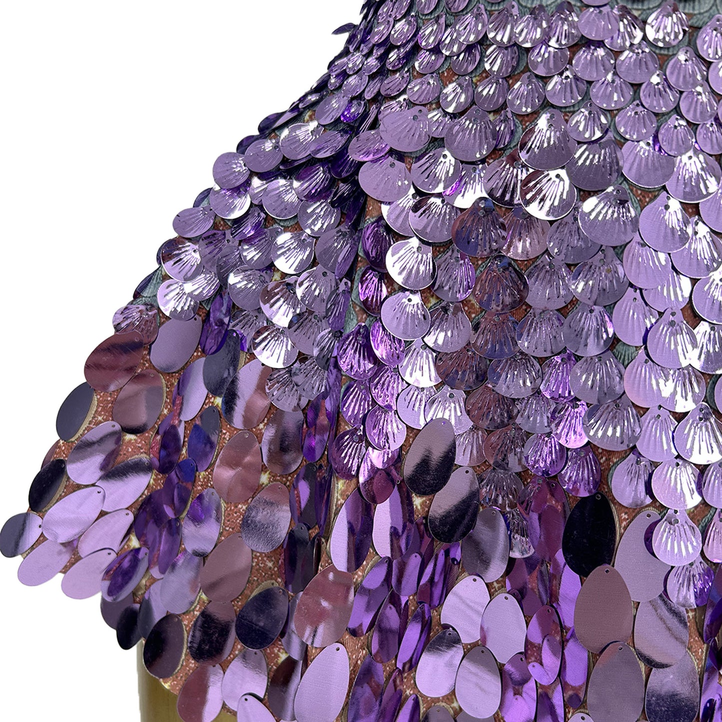 Jinsique Sexy Light Purple Shell Sequins Mini Dress