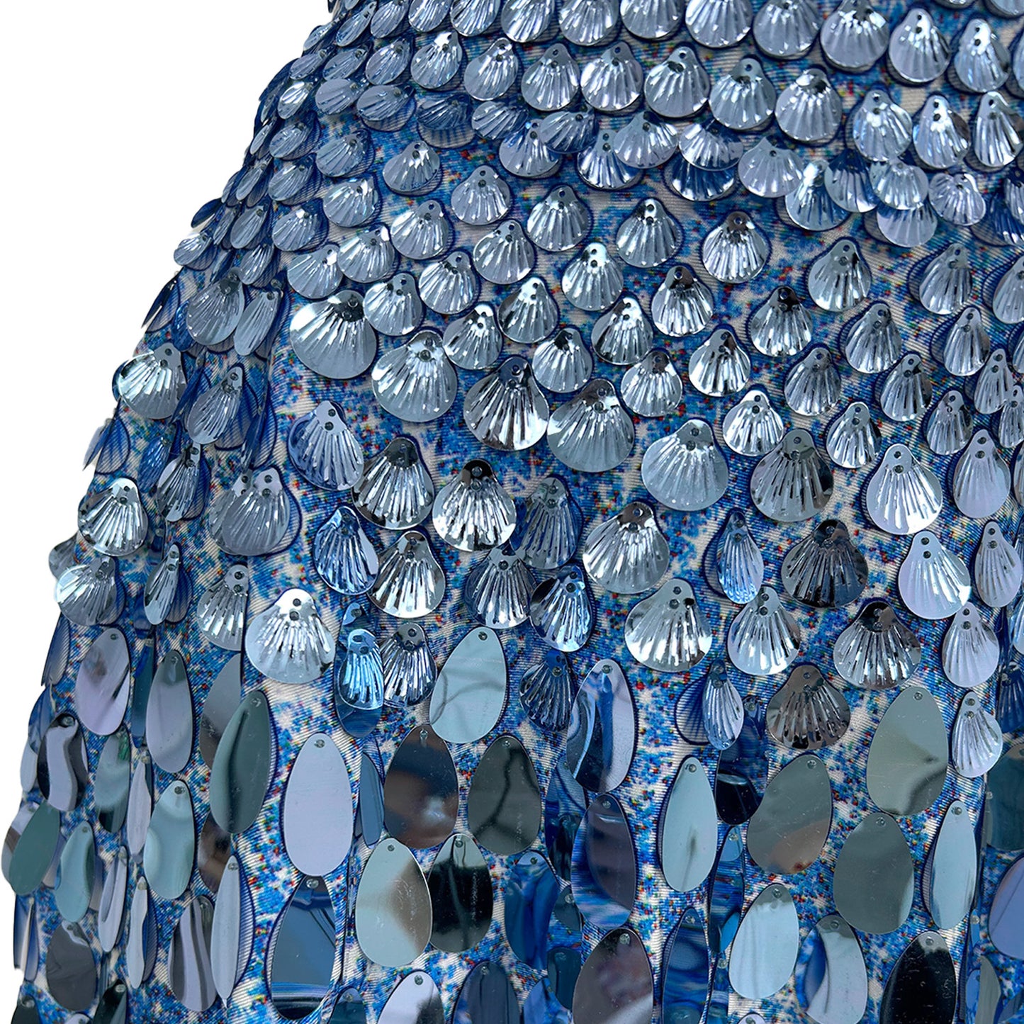 Jinsique Sexy Blue Shell Sequins Mini Dress