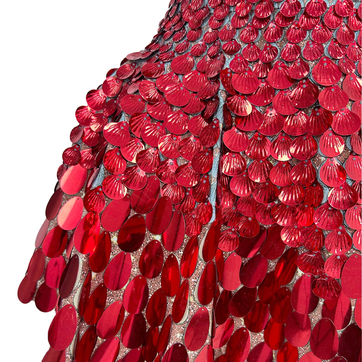 Jinsique Sexy Red Shell Sequins Mini Dress