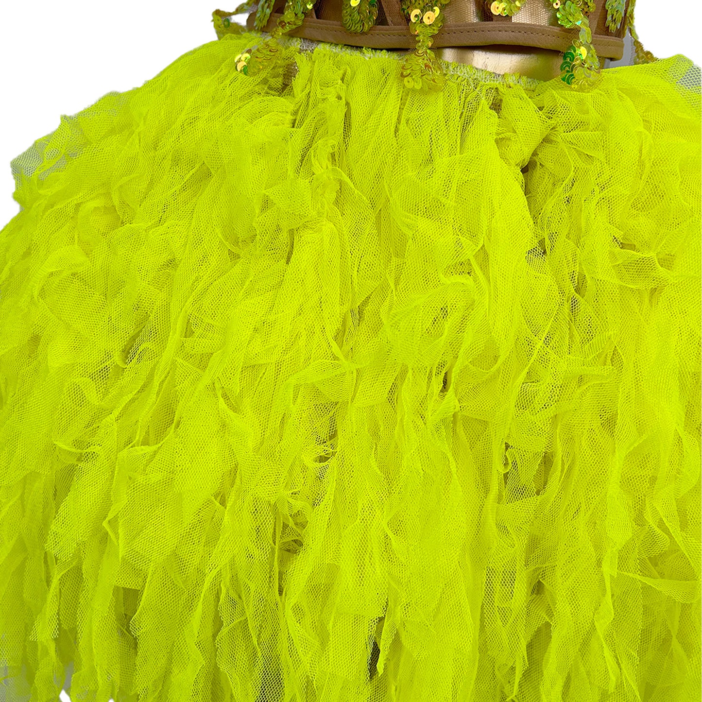 Qingtai Gold Rhinestone Crop Top Mini Skirt 2Pieces Set