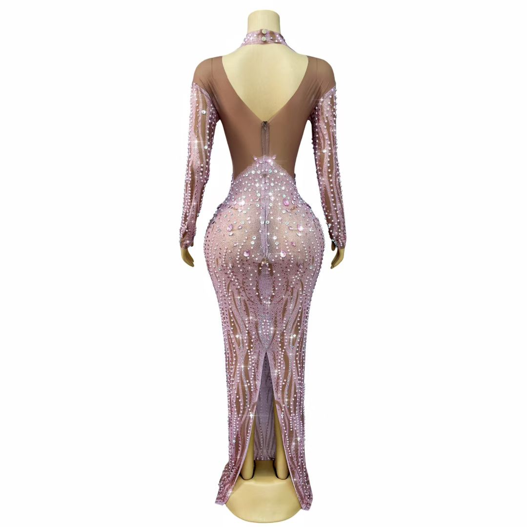 Fennvlang Diamonds Pearl Maxi Dress in Brown