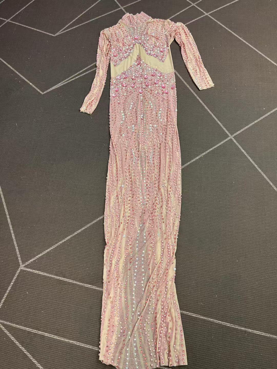 Fennvlang Diamonds Pearl Maxi Dress in Nude