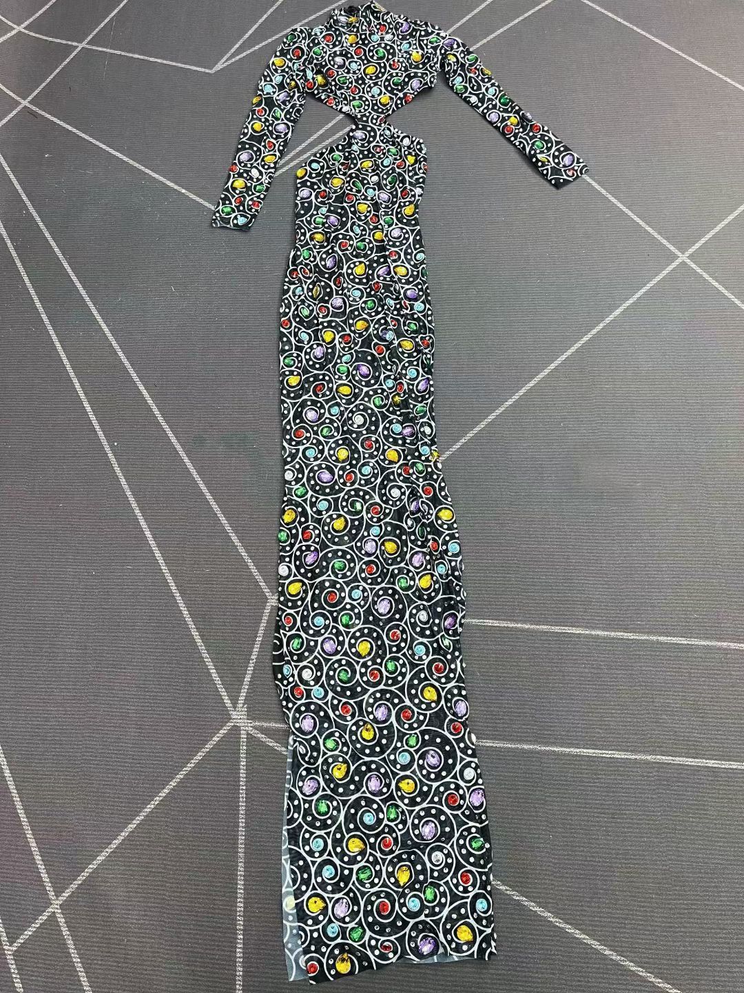 Manhanquanxi Hollow Out Diamond Floor-Length Dresses