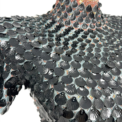 Jinsique Sexy Black Shell Sequins Mini Dress