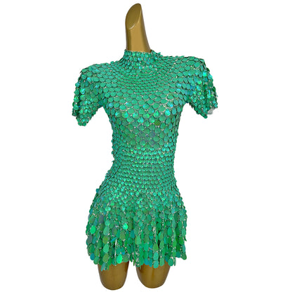 Jinsique Sexy Maritaka Shell Sequins Mini Dress