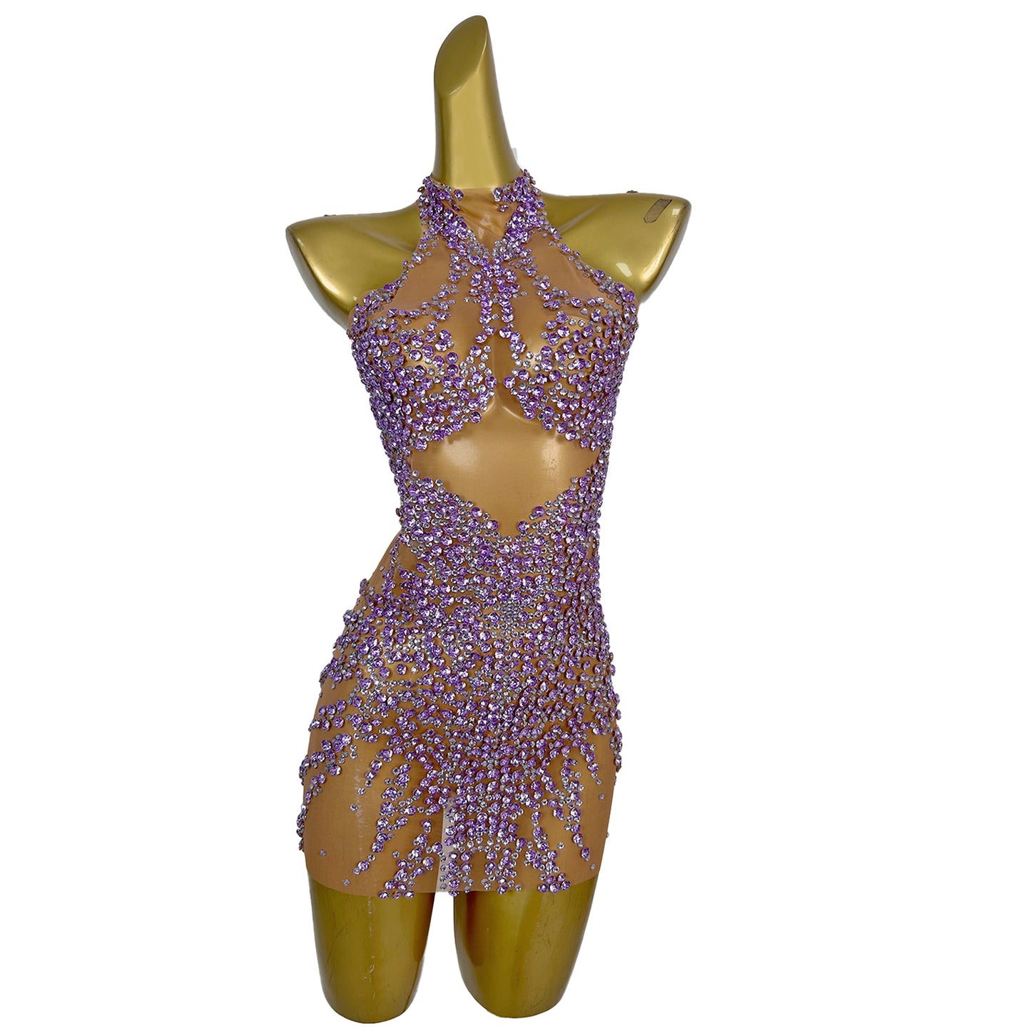 Huatuo Sparkly Light Purple Crystal Prom Dresses