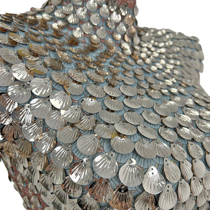 Jinsique Sexy Champagne Shell Sequins Mini Dress