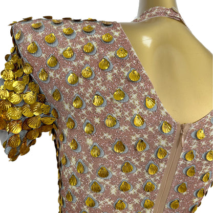 Jinsique Sexy Gold Shell Sequins Mini Dress