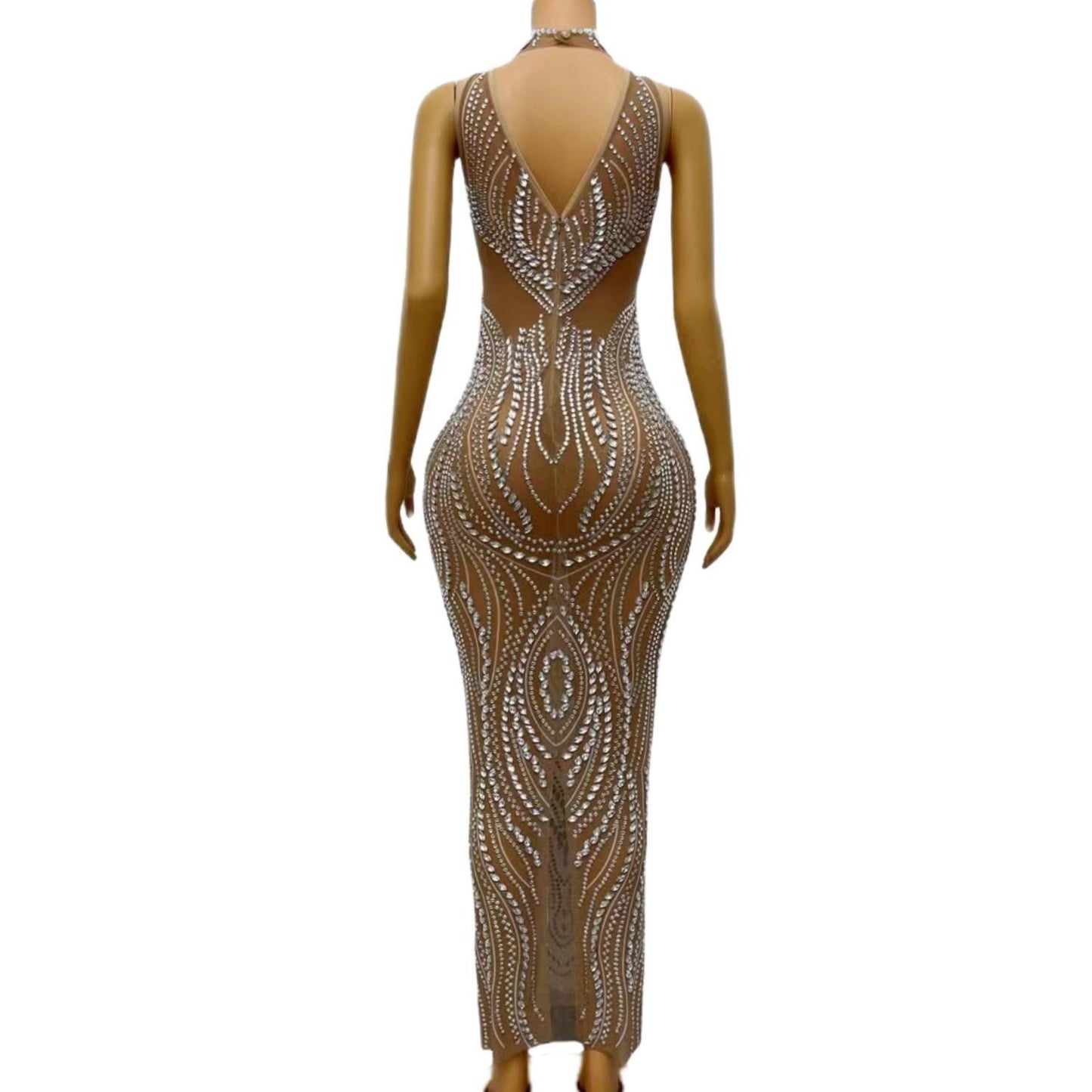 CELESINYI Liuxu Crystal Teardrop Mermaid Gown