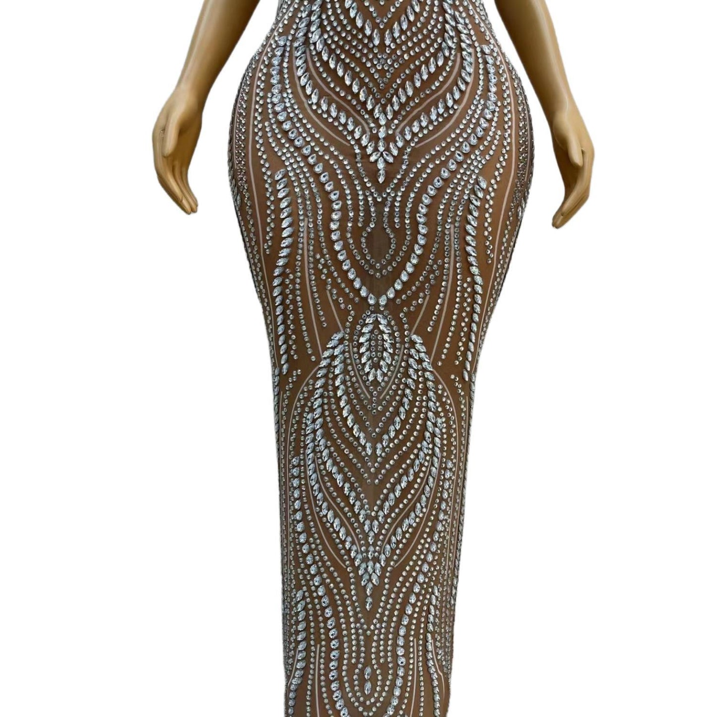 CELESINYI Liuxu Crystal Teardrop Mermaid Gown