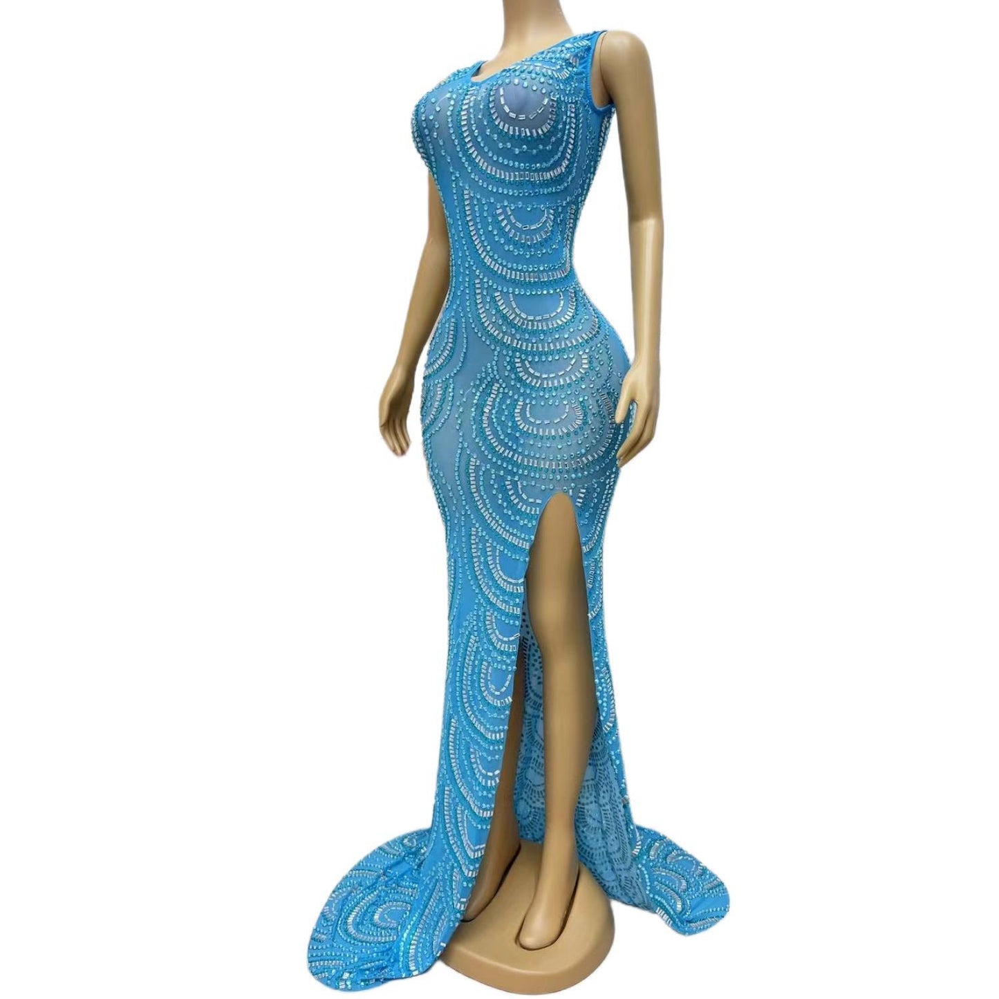 CELESINYI Lanquan Crystal Shell Gown