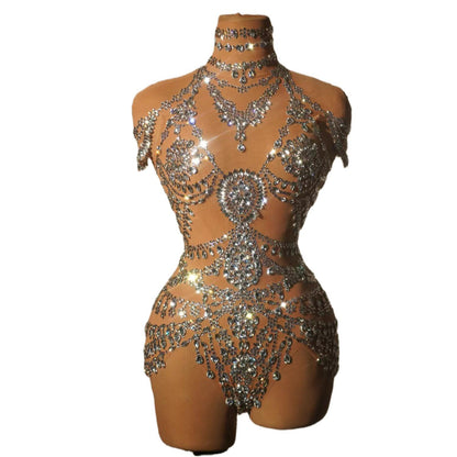 Wuniang Kamiko Rave Diamante Bodysuit
