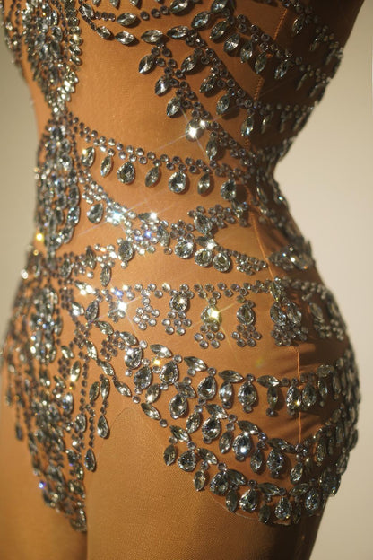 Wuniang Kamiko Rave Diamante Bodysuit