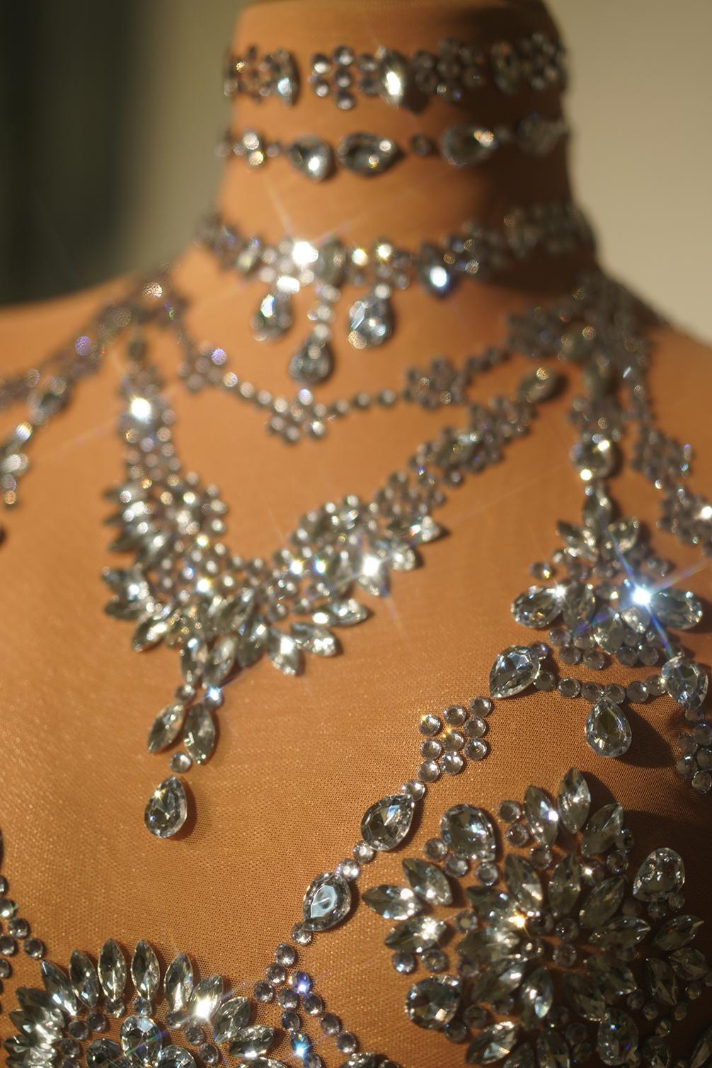 Wuniang Kamiko Rave Diamante Bodysuit