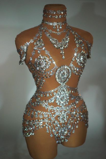 Wuniang Kamiko Rave Diamante Bodysuit