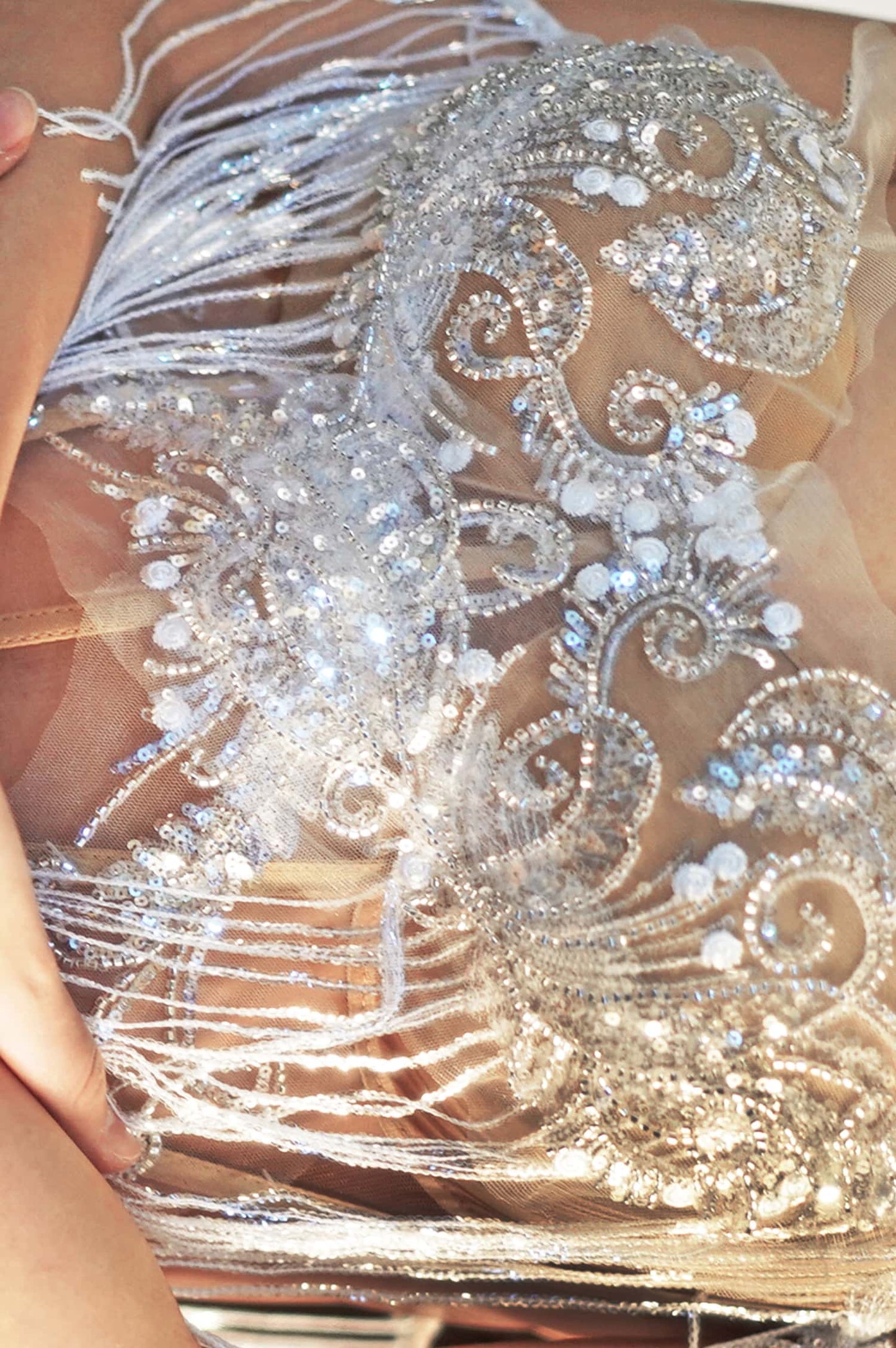 Fensi White Tassel Top Tassel Skirt 2Pcs Set