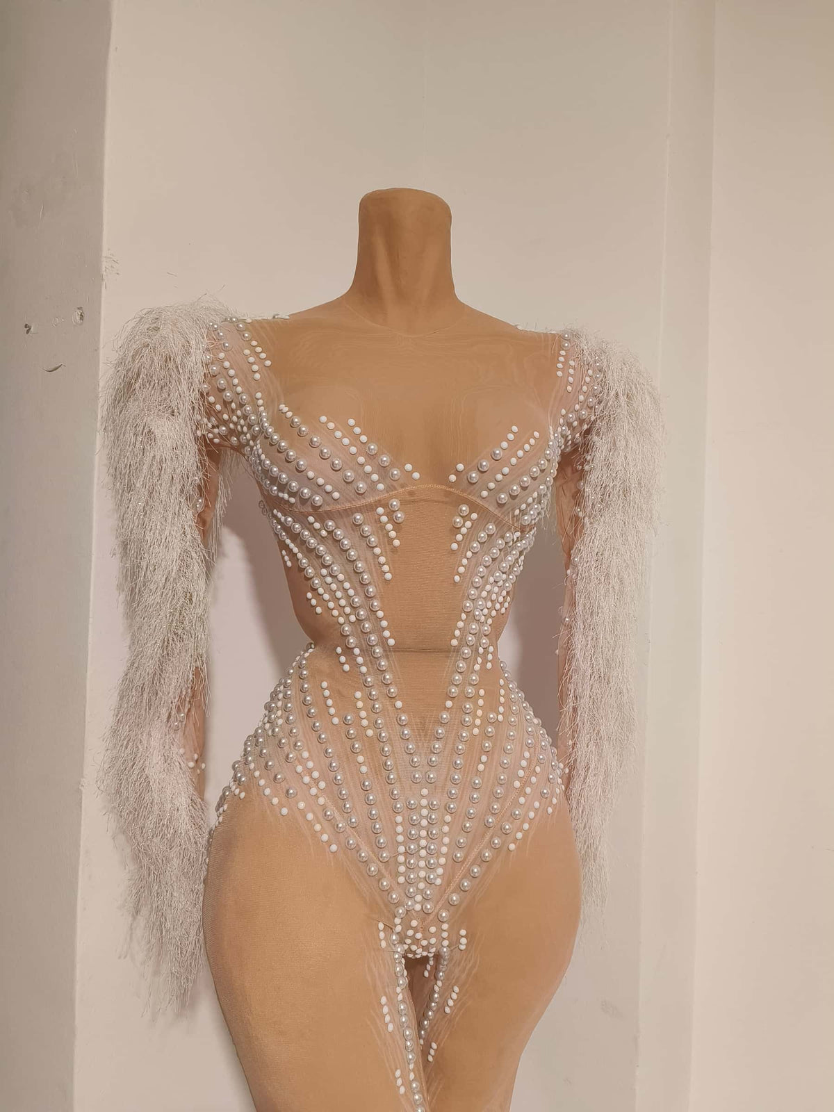 CELESINYI Bingshuang Crystal Pearl Unitard