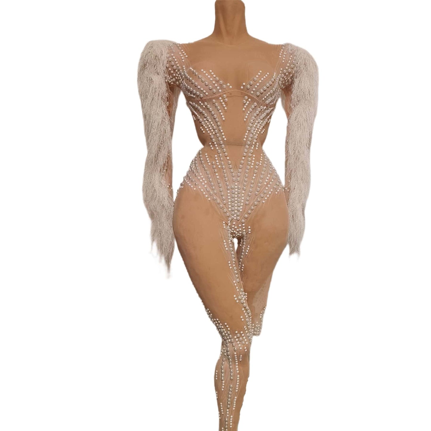 CELESINYI Bingshuang Crystal Pearl Unitard