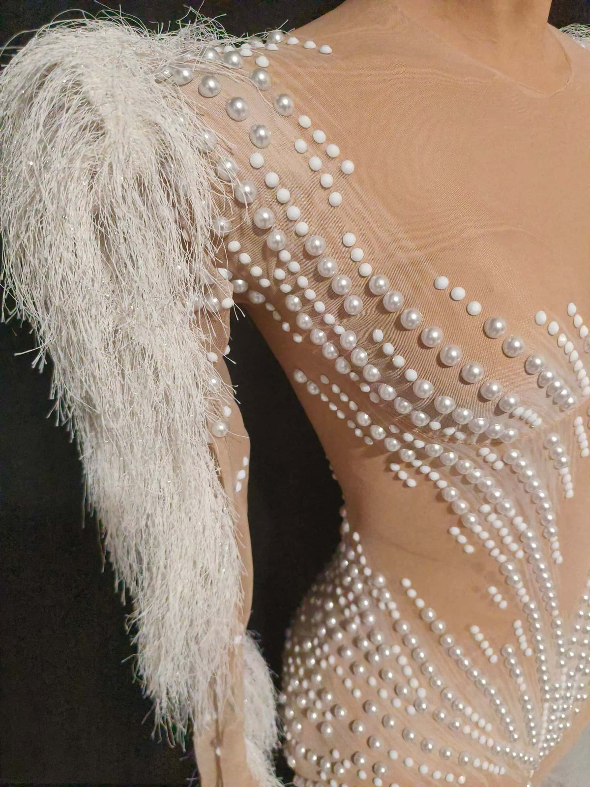 CELESINYI Bingshuang Crystal Pearl Unitard
