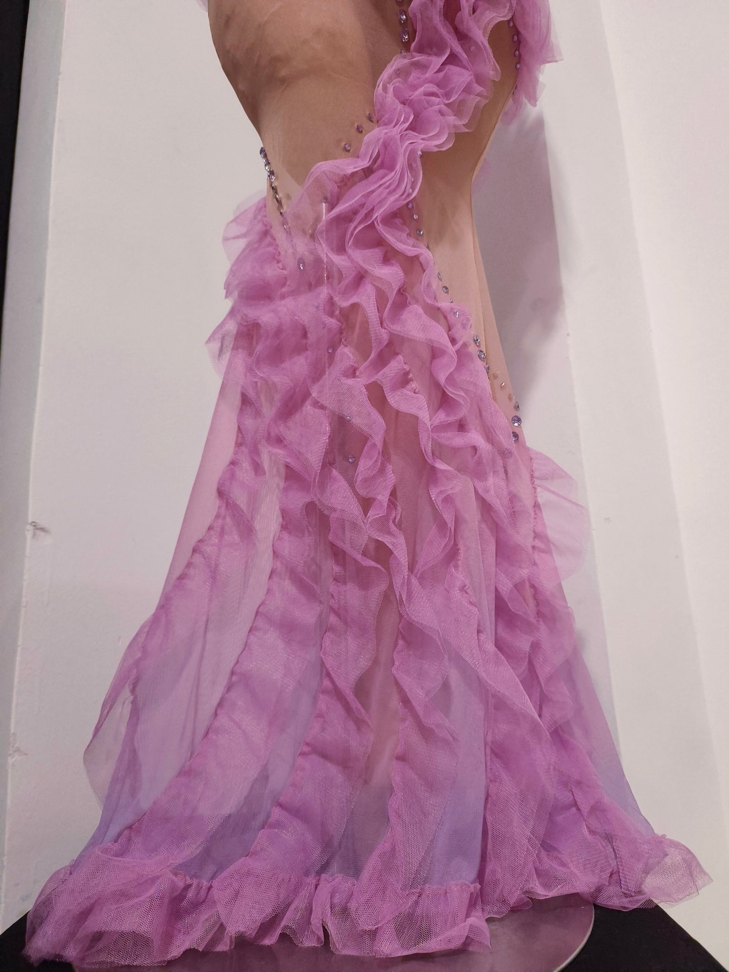CELESINYI Zijuan Crystal Purple Tulle Leotard