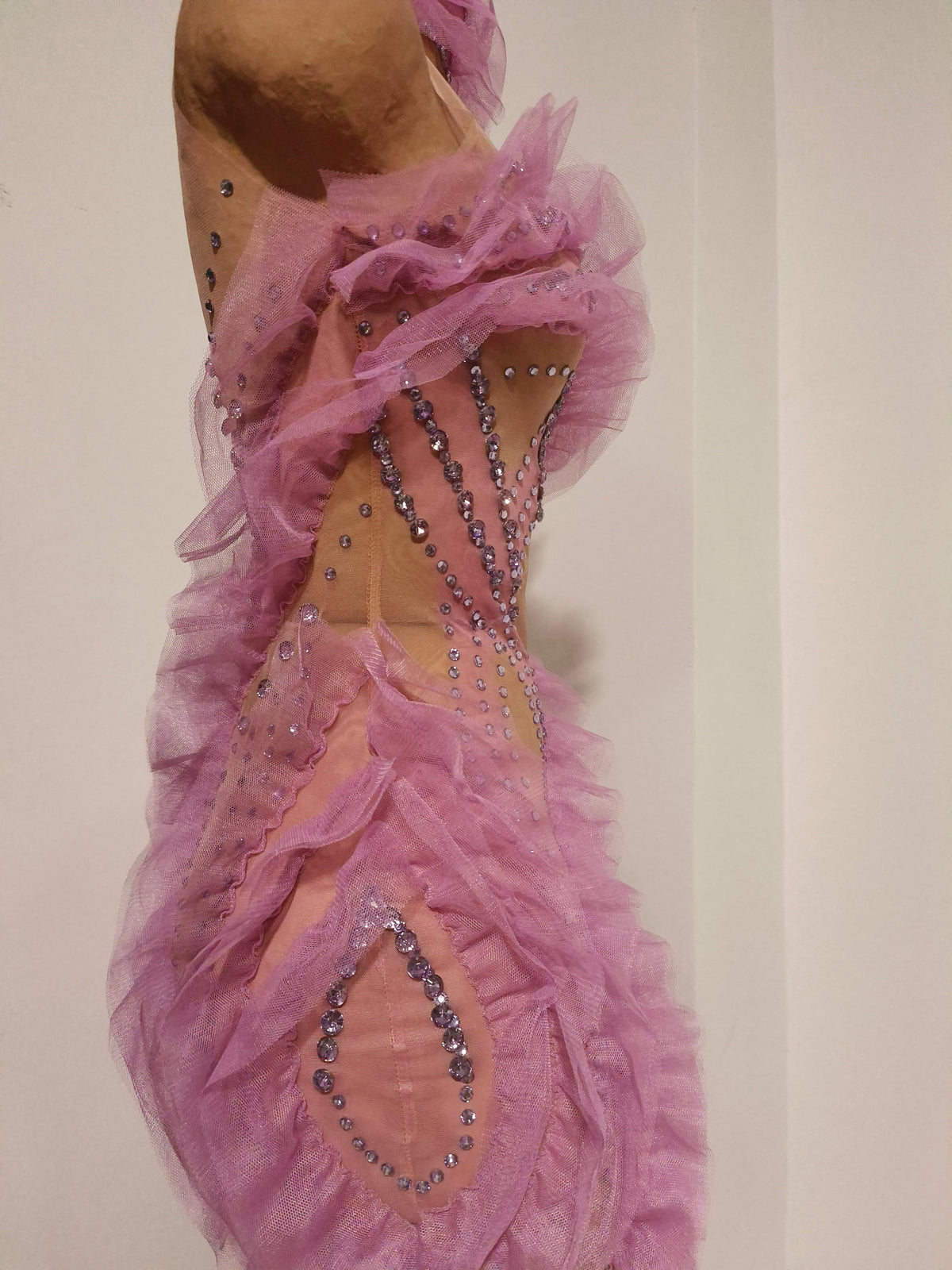 CELESINYI Zijuan Crystal Purple Tulle Leotard
