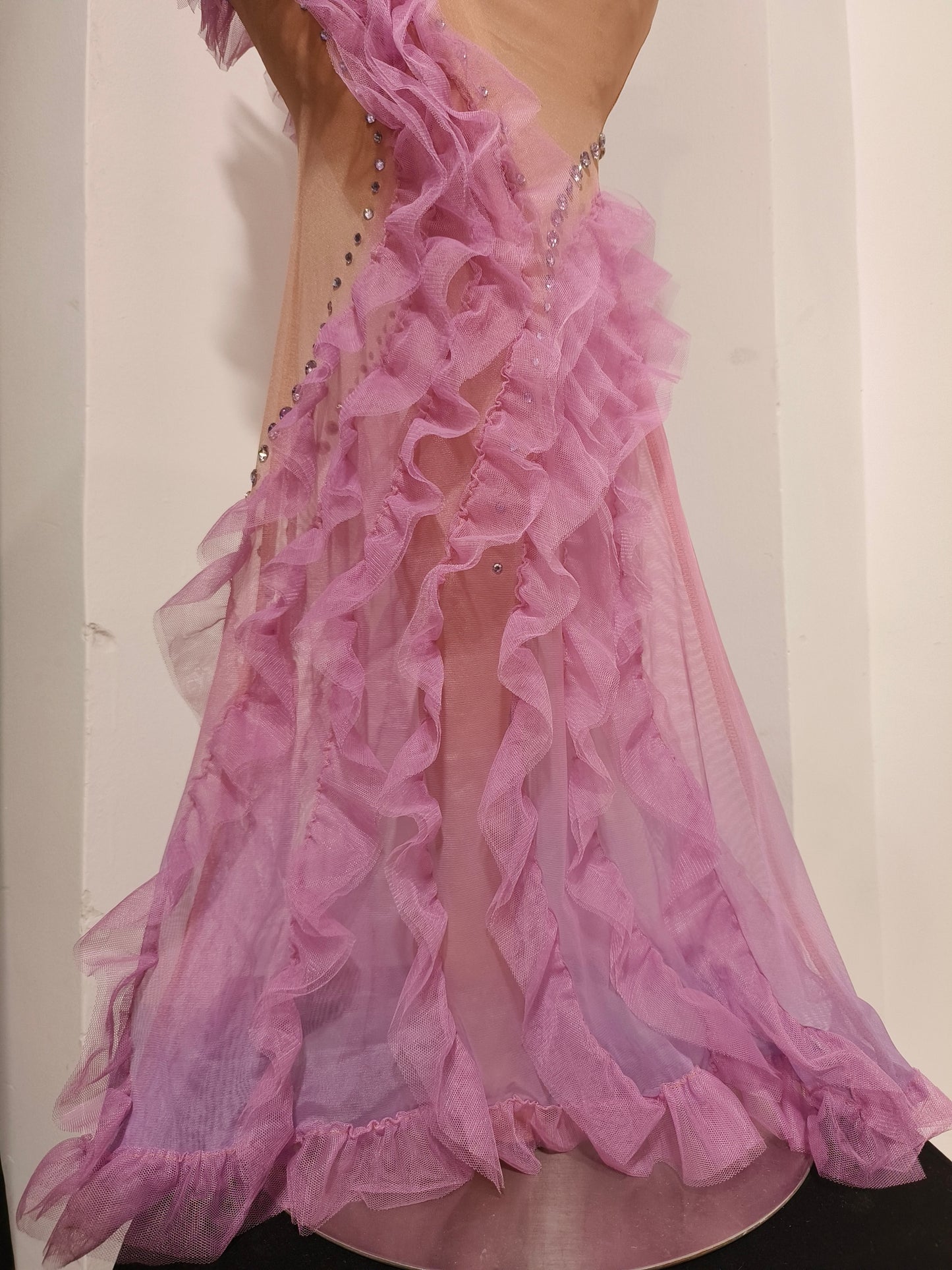 CELESINYI Zijuan Crystal Purple Tulle Leotard