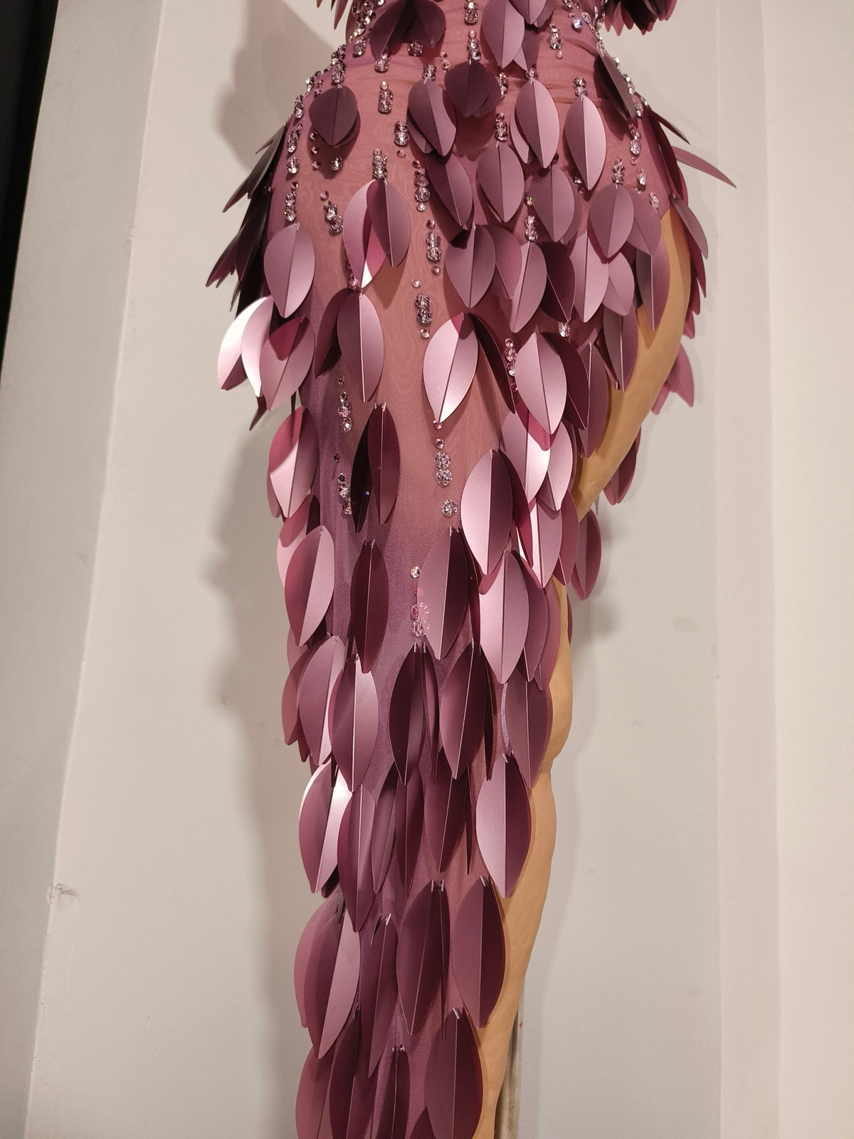 CELESINYI Chanmian Crystal Rose Leaf Mermaid Gown