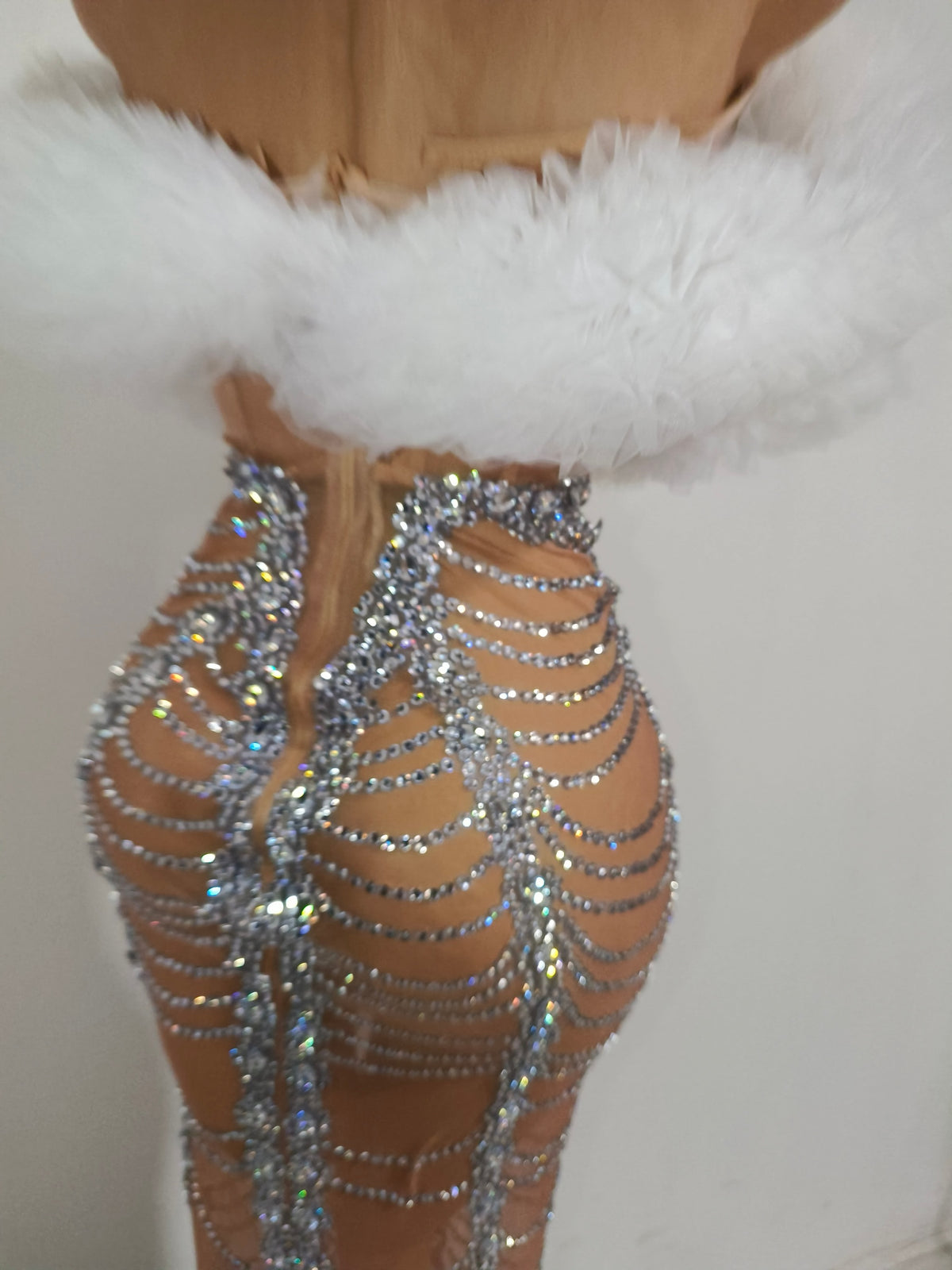 CELESINYI Mianhua Crystal Cloud Ruffle Dress