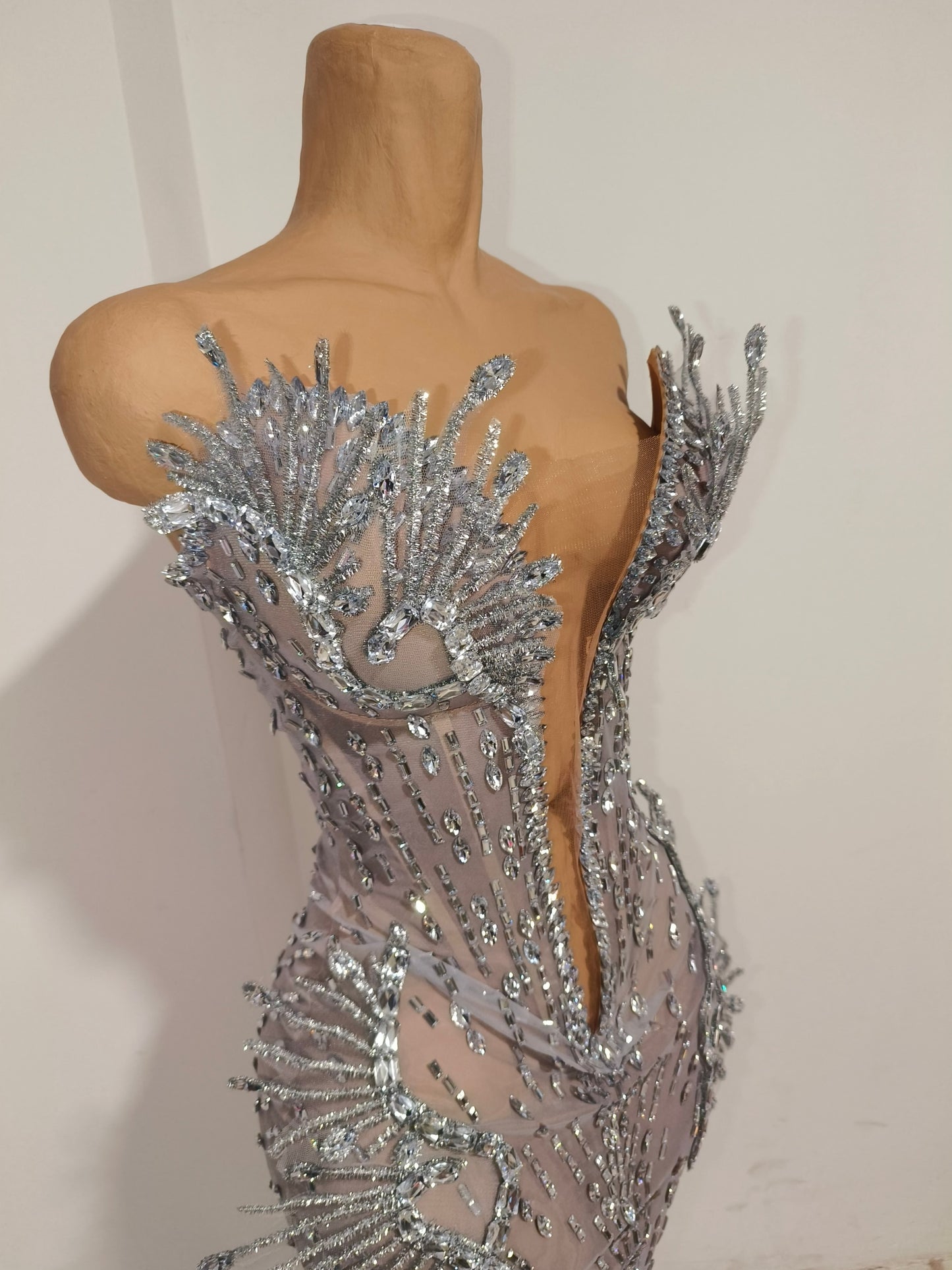 CELESINYI Haima Crystal Silver Wing Bodysuit
