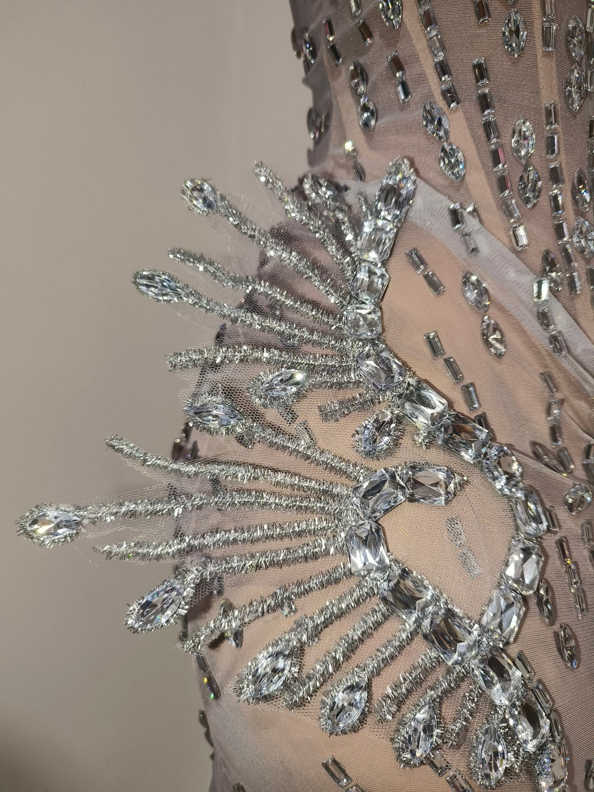 CELESINYI Haima Crystal Silver Wing Bodysuit