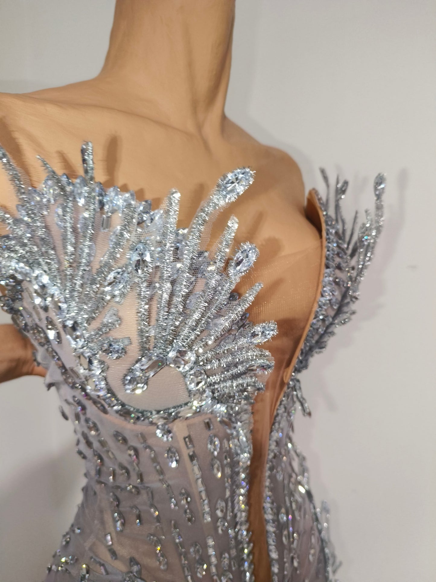 CELESINYI Haima Crystal Silver Wing Bodysuit