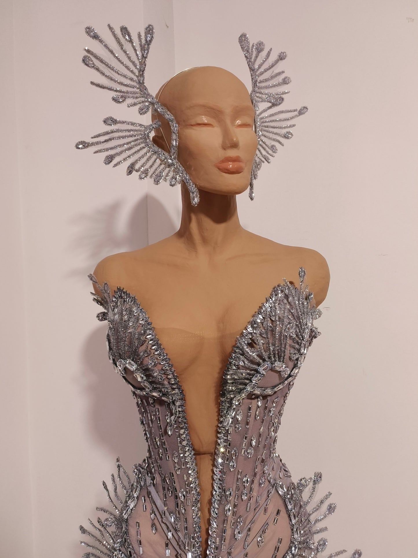 CELESINYI Haima Crystal Silver Wing Bodysuit