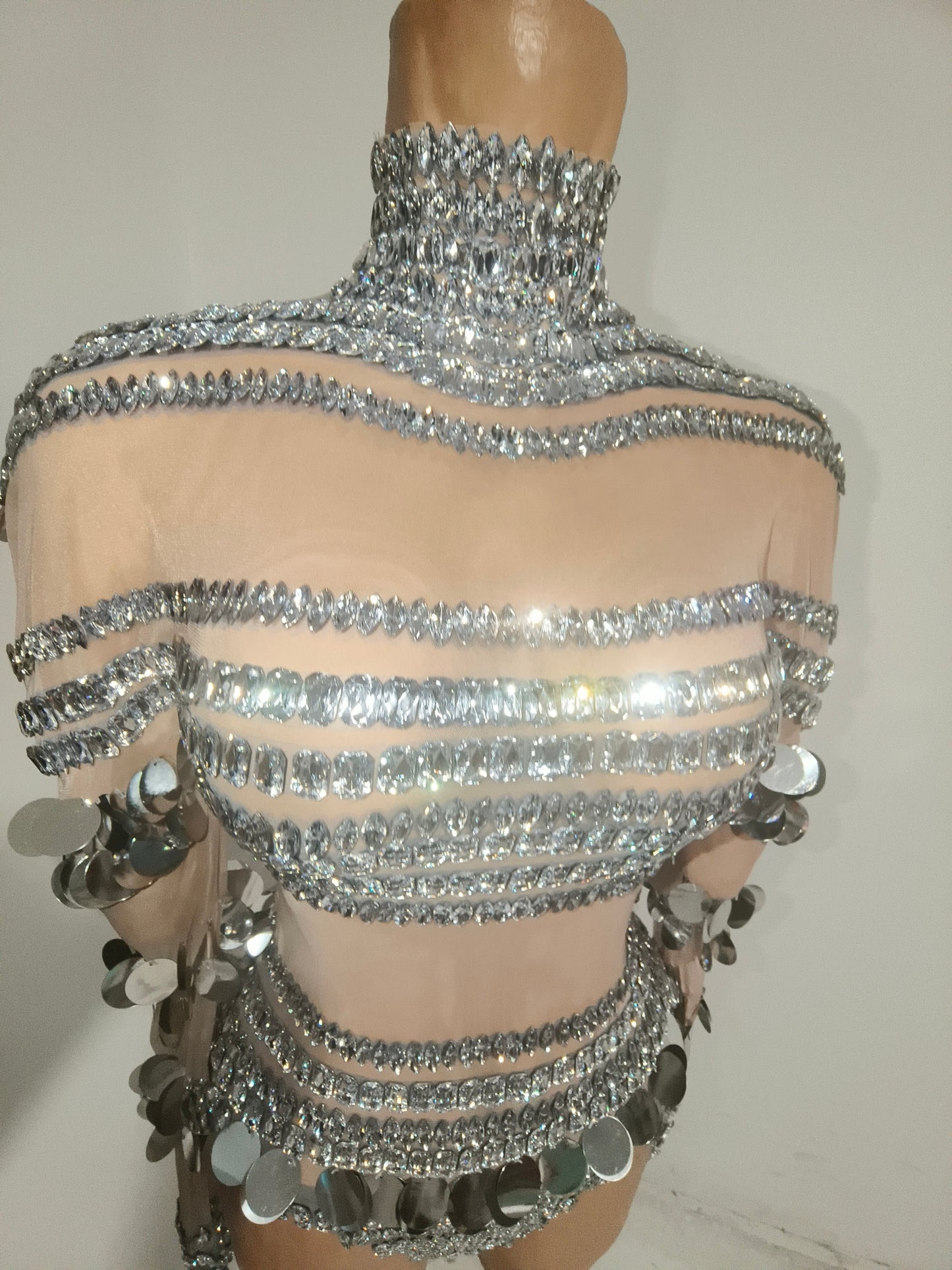 CELESINYI Jiamian Crystal Silver Crop Set