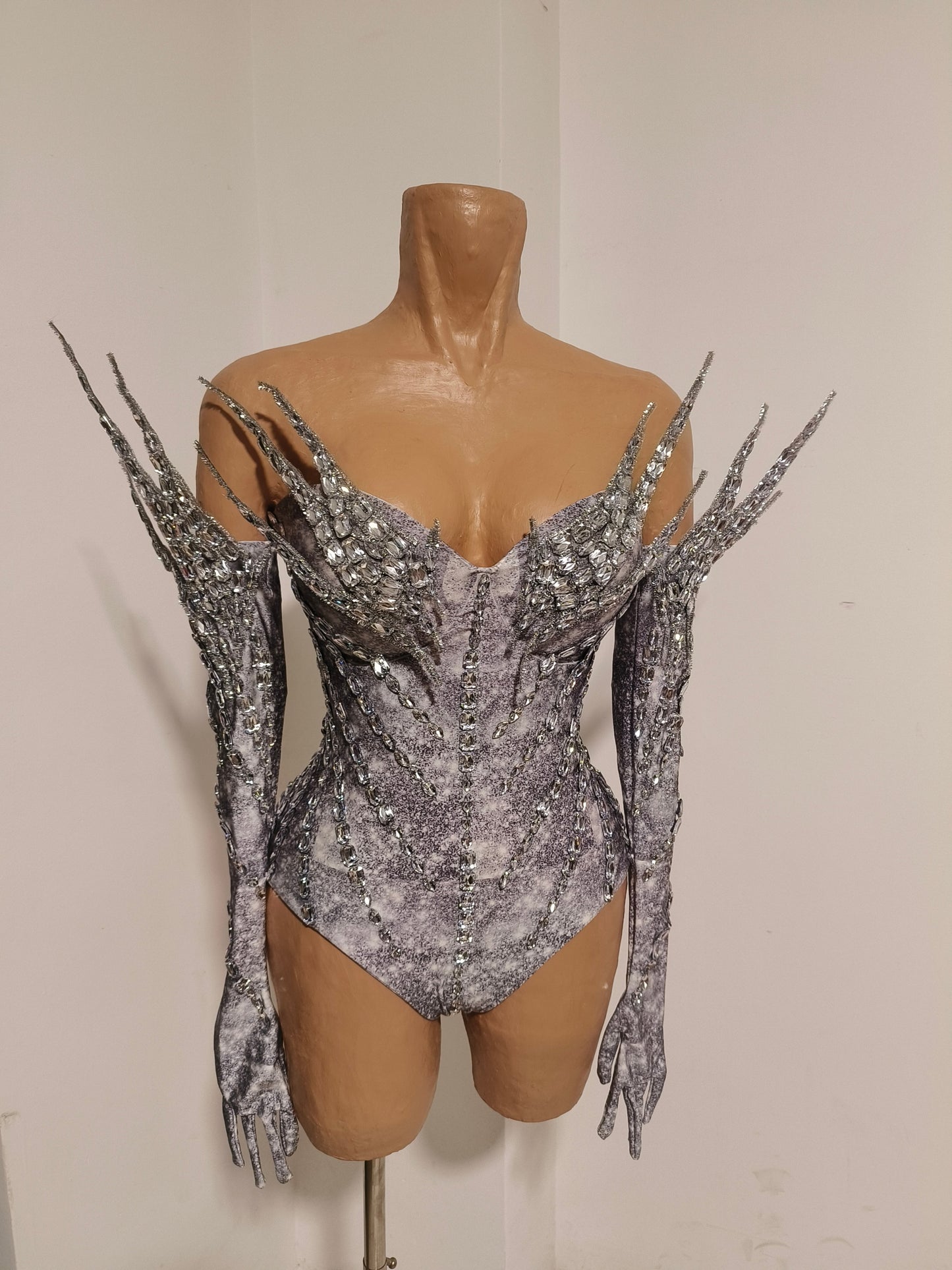 CELESINYI Leidian Crystal Marble Bodysuit