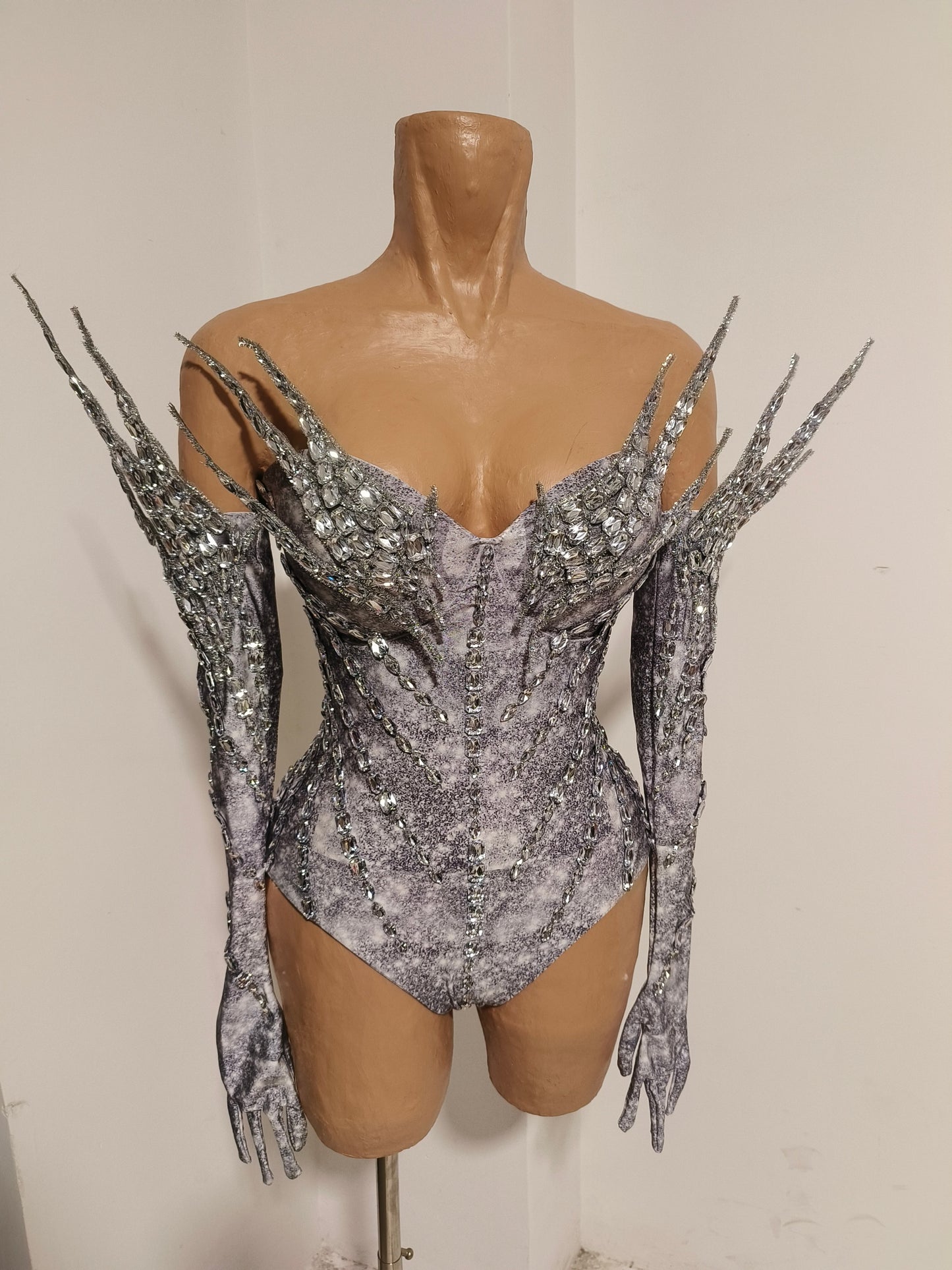 CELESINYI Leidian Crystal Marble Bodysuit