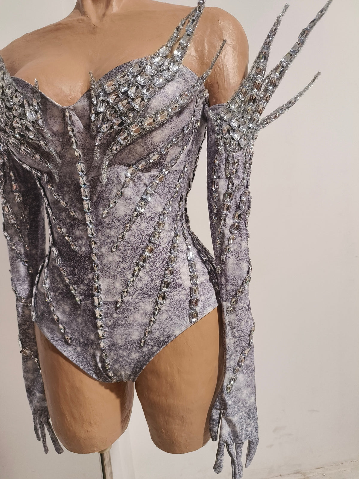 CELESINYI Leidian Crystal Marble Bodysuit