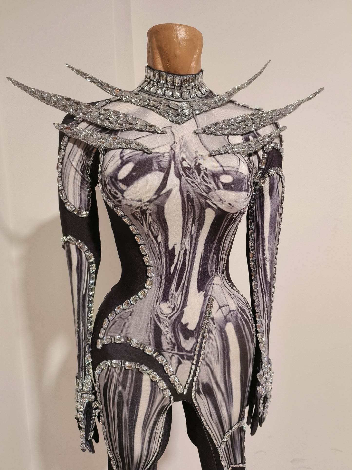 CELESINYI Tieban Crystal Liquid Metal Catsuit
