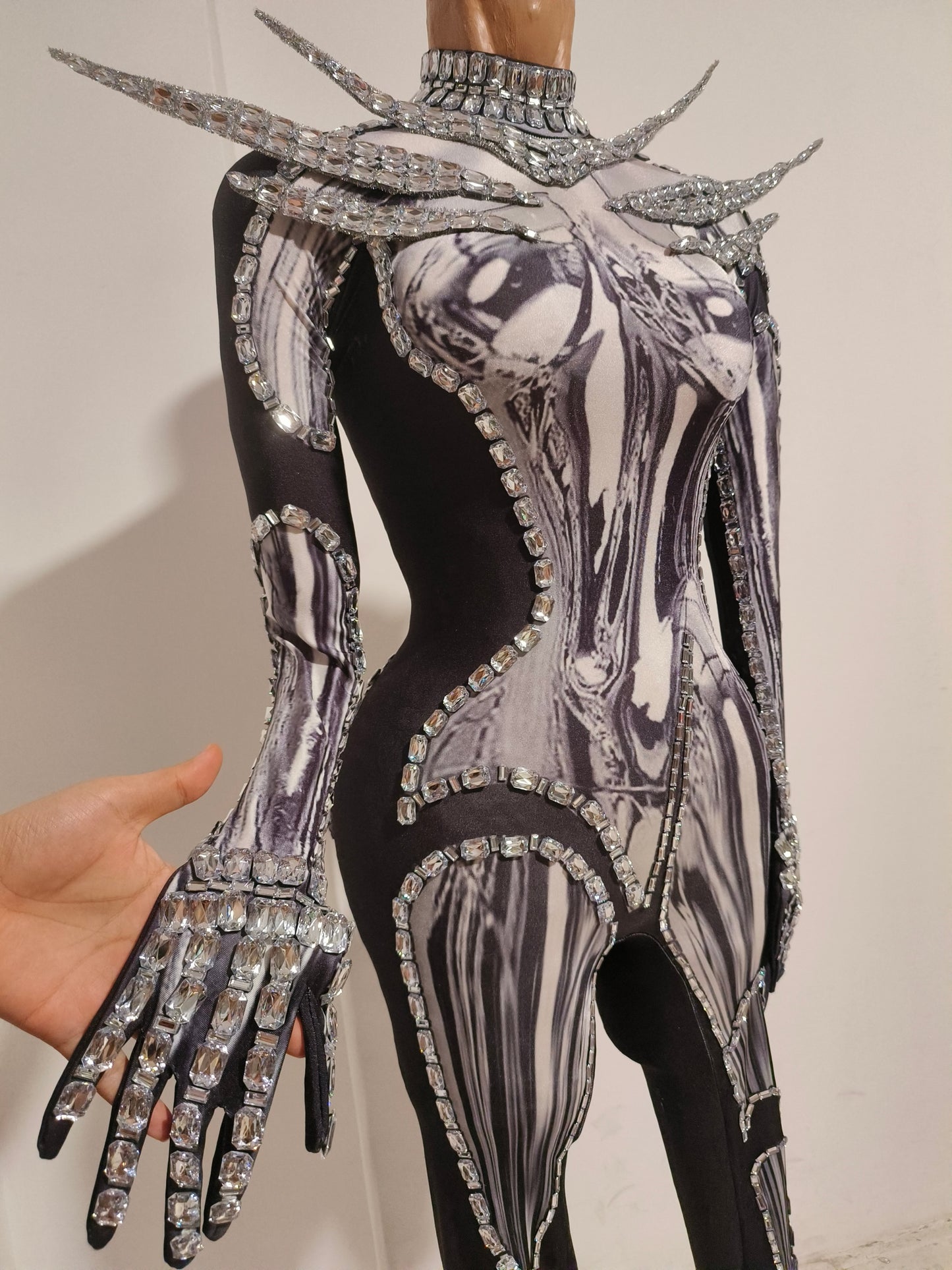CELESINYI Tieban Crystal Liquid Metal Catsuit