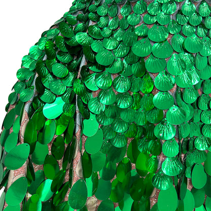 Jinsique Sexy Green Shell Sequins Mini Dress