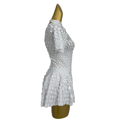Jinsique Sexy White Shell Sequins Mini Dress