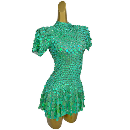 Jinsique Sexy Maritaka Shell Sequins Mini Dress