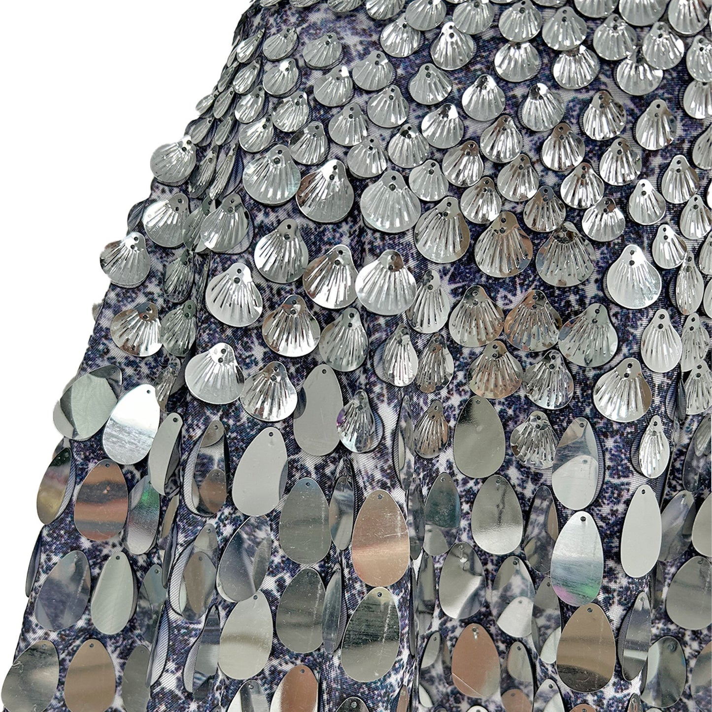 Jinsique Sexy Silver Shell Sequins Mini Dress