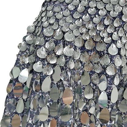 Jinsique Sexy Silver Shell Sequins Mini Dress