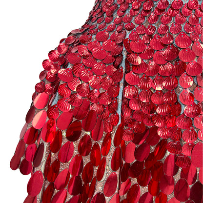 Jinsique Sexy Red Shell Sequins Mini Dress