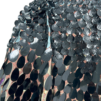 Jinsique Sexy Black Shell Sequins Mini Dress