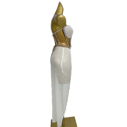 Tangguo White Glitter Rhinestone 2-Piece Set