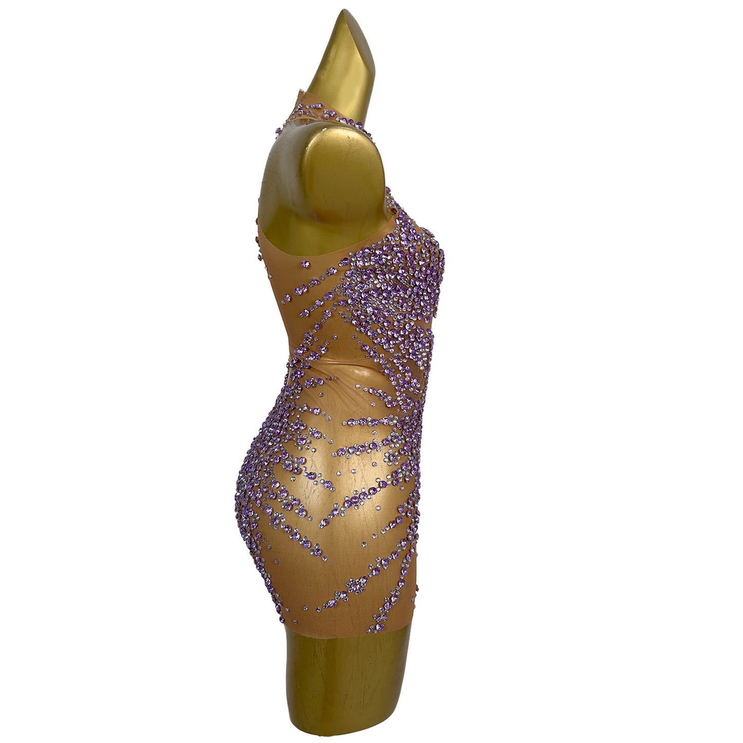 Huatuo Sparkly Light Purple Crystal Prom Dresses