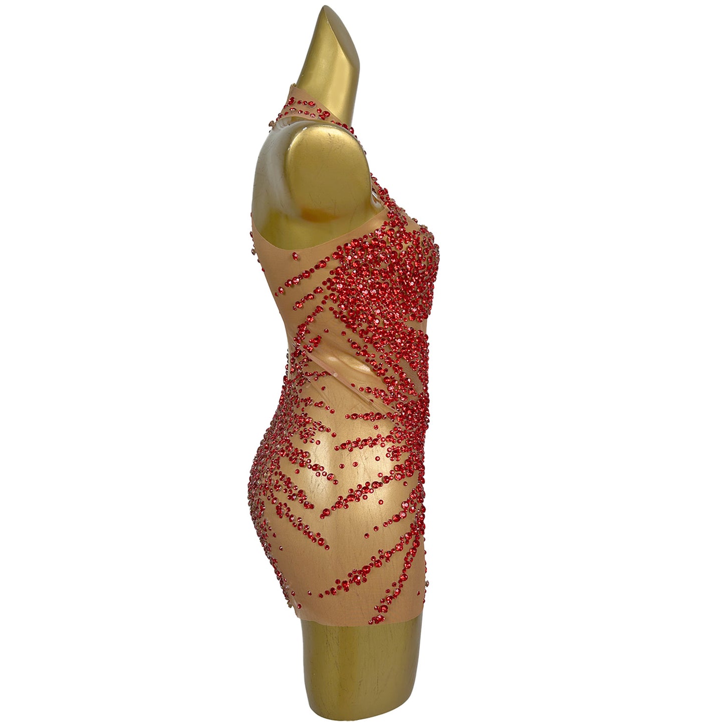 Huatuo Sparkly Red Crystal Prom Dresses