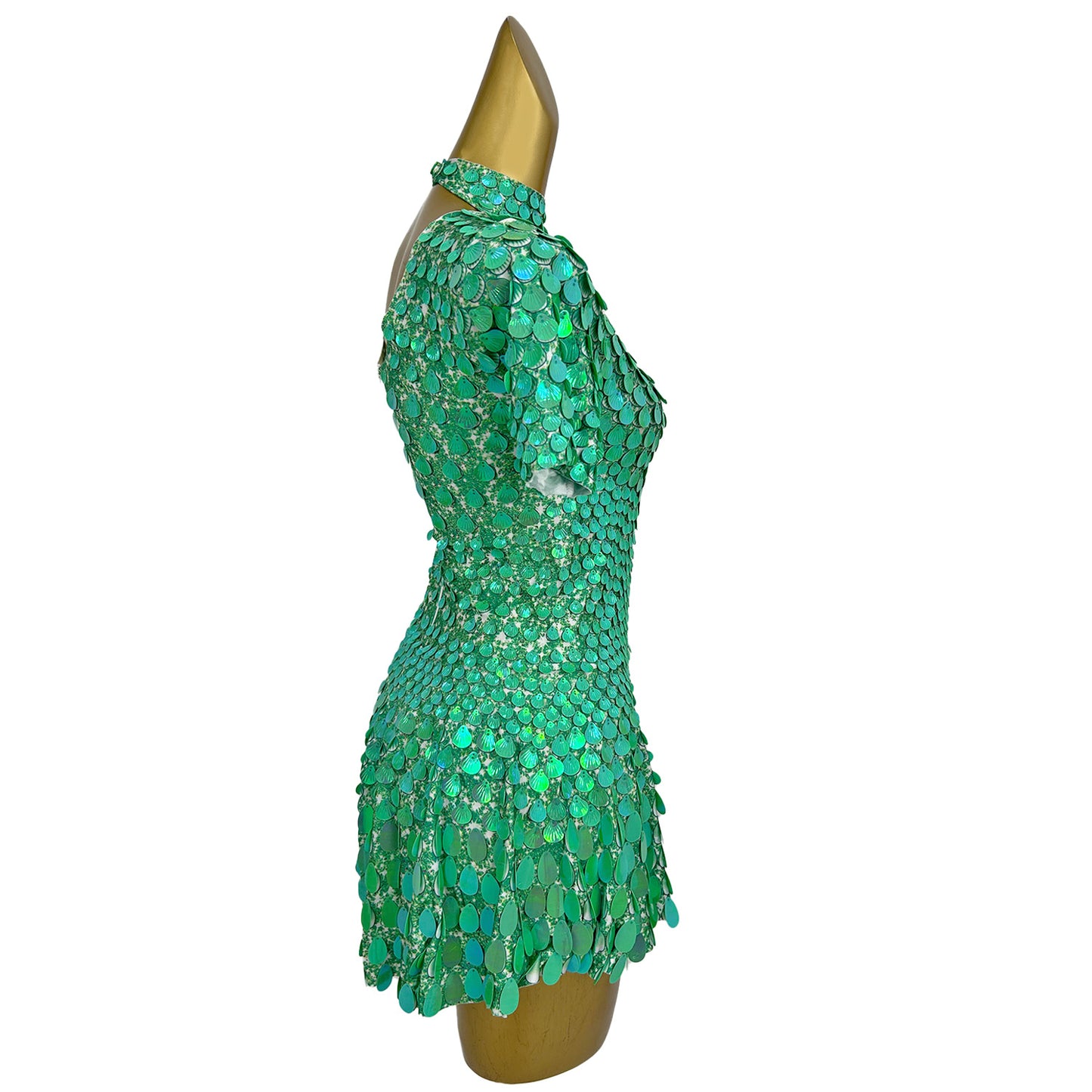 Jinsique Sexy Maritaka Shell Sequins Mini Dress