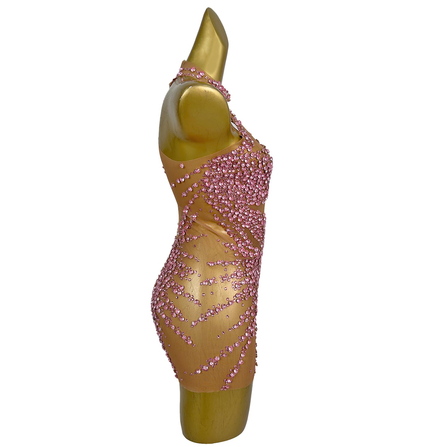 Huatuo Sparkly Pink Crystal Prom Dresses